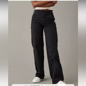 AE super high rise baggy wide leg pants. Size 14 long. Navy, stretch